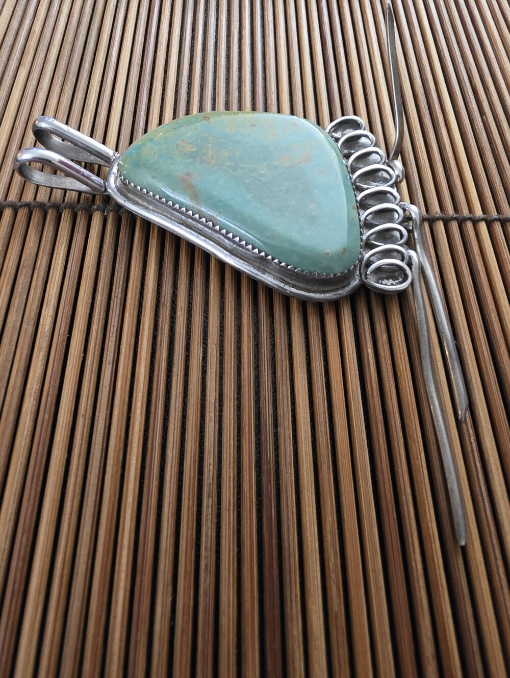 Sterling Silver Turquoise Navajo Pendant (Vintage) - Gem